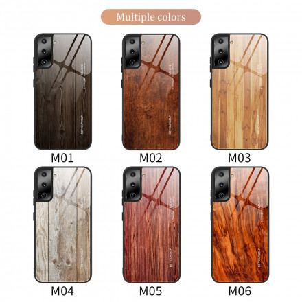 Samsung Galaxy S21 5G Capa de vidro temperado Design em madeira