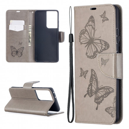 Samsung Galaxy S21 Ultra 5G Case Butterflies in Flight with Strap