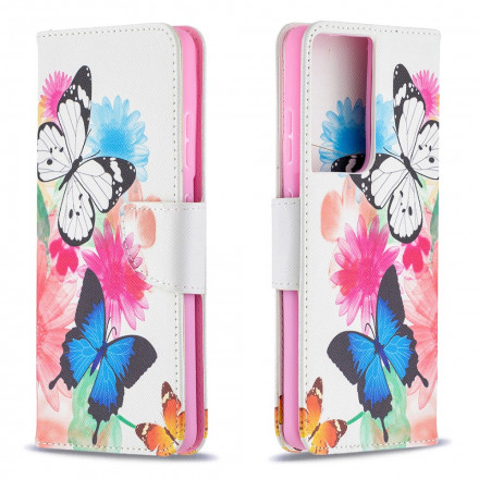 Samsung Galaxy S21 Ultra 5G Case Butterflies e Flores pintadas