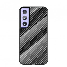 Samsung Galaxy S21 5G Capa de fibra de carbono de vidro temperado