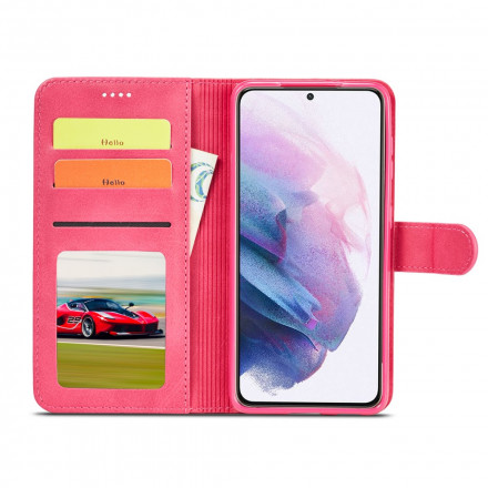 Samsung Galaxy S21 5G Capa LC.IMEEKE Efeito Couro