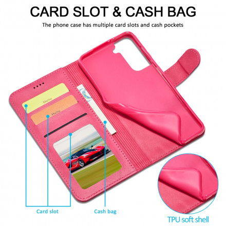 Samsung Galaxy S21 5G Capa LC.IMEEKE Efeito Couro