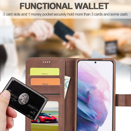 Samsung Galaxy S21 5G Capa LC.IMEEKE Efeito Couro
