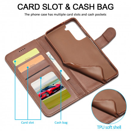 Samsung Galaxy S21 5G Capa LC.IMEEKE Efeito Couro