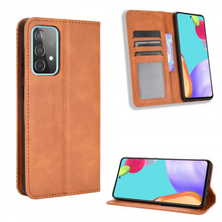 Capa Flip Capa Samsung Galaxy A72 5G Efeito Couro Vintage Elegante