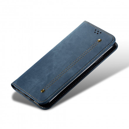 Capa Flip Xiaomi Redmi Note 9 5G / Redmi Note 9T 5G Tecido Jeans