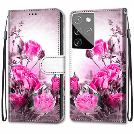 Capa Samsung Galaxy S21 Ultra 5G Flores Mágicas