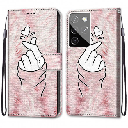 Capa Samsung Galaxy S21 Ultra 5G para o coração do dedo