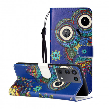 Capa Samsung Galaxy S21 Ultra 5G Owl em Mandala