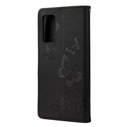 Samsung Galaxy A52 5G Case Butterflies Esplêndidas com Bracelete
