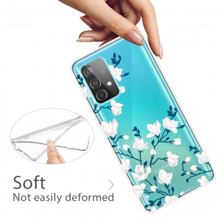 Capa Samsung Galaxy A52 5G White Flower
