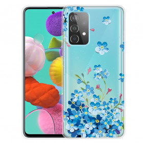 Capa Samsung Galaxy A52 5G Blue Flower