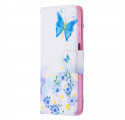 Samsung Galaxy A32 5G Capa pintada de borboletas e flores