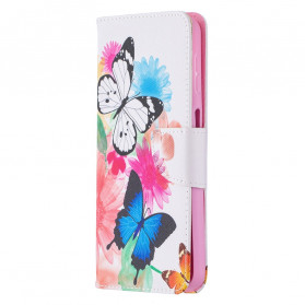 Samsung Galaxy A32 5G Capa pintada de borboletas e flores