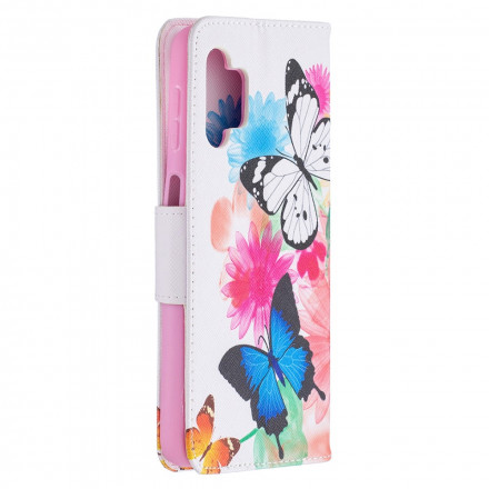 Samsung Galaxy A32 5G Capa pintada de borboletas e flores