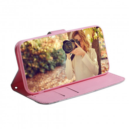 Samsung Galaxy A32 5G Capa floral cor-de-rosa antiga