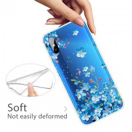 Xiaomi Redmi 9A Capa de flores azuis