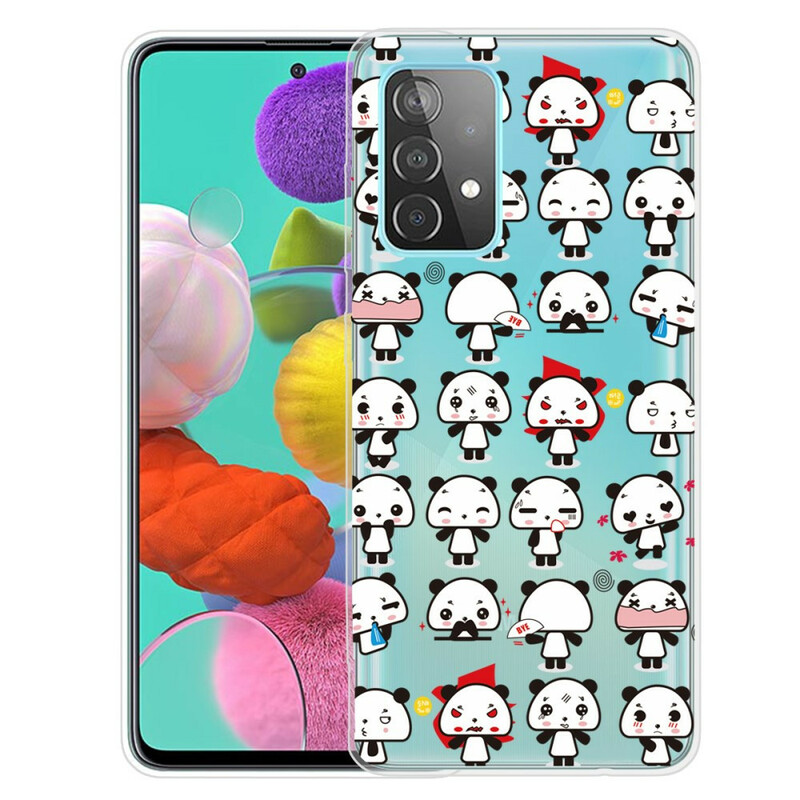 Samsung Galaxy A32 5G Pandas de capa transparente Funny Pandas