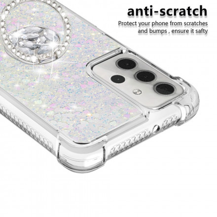 Samsung Galaxy A32 5G Glitter Case com anel de suporte