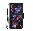 Samsung Galaxy A52 5G Case Butterflies and Strap