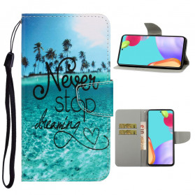 Samsung Galaxy A52 5G Never Stop Dreaming Case Navy with Strap
