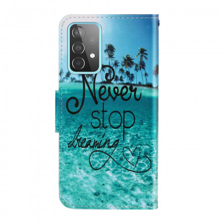 Samsung Galaxy A52 5G Never Stop Dreaming Case Navy with Strap