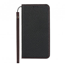 Tampa Flip Cover Google Pixel 4a Couro Lychee Genuine Strap