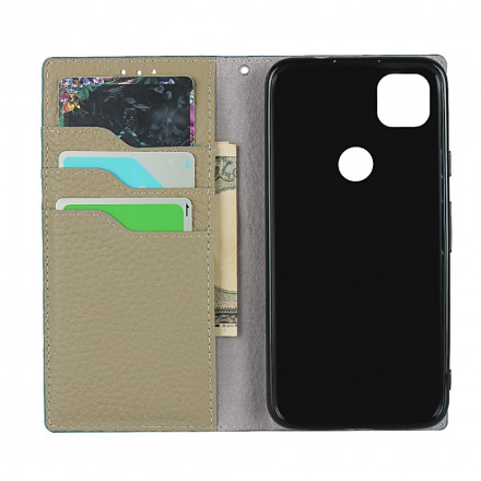 Tampa Flip Cover Google Pixel 4a Couro Lychee Genuine Strap