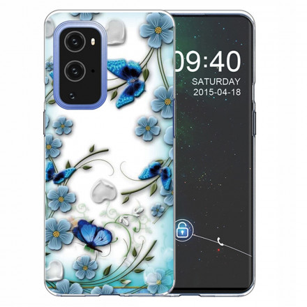 OnePlus 9 Pro Case Butterflies e Flowers Retro