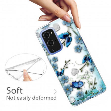 OnePlus 9 Pro Case Butterflies e Flowers Retro