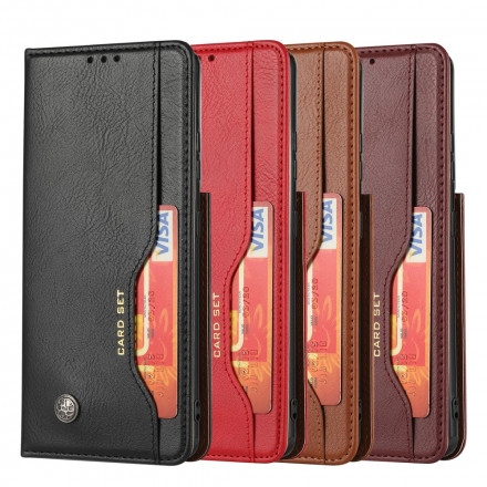 Capa Flip Capa Samsung Galaxy S21 Plus 5G Capa de cartão em pele