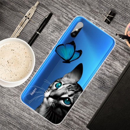 Xiaomi Redmi 9A Case Cat and Butterfly