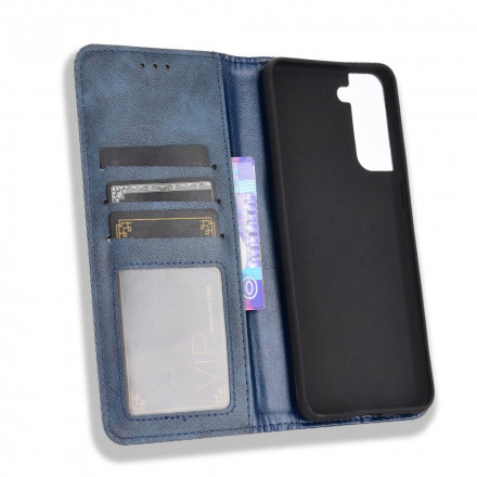 Capa Flip Capa Samsung Galaxy S21 Plus 5G Efeito Couro Vintage Styling