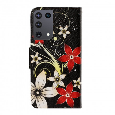 Samsung Galaxy S21 Ultra 5G Capa de CordÃ£o de Flores Colorida
