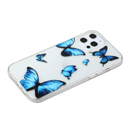 Capa iPhone 12 / 12 Pro Flight of Blue Butterflies
