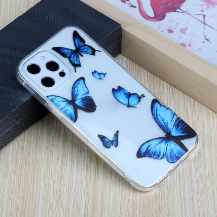 Capa iPhone 12 / 12 Pro Flight of Blue Butterflies
