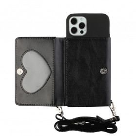 Capa de cartão com correia de ombro para iPhone 12 / 12 Pro