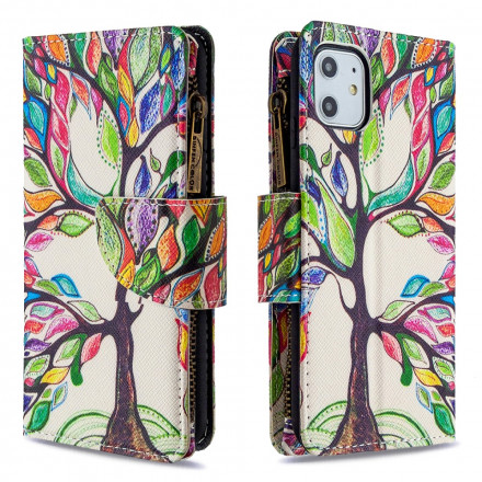 Capa para iPhone 11 Zip Pocket Tree