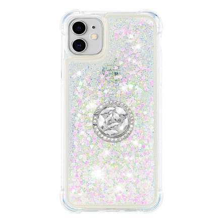 iPhone 11 Glitter Case com Anel de Diamante