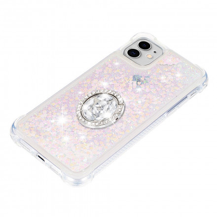 iPhone 11 Glitter Case com Anel de Diamante