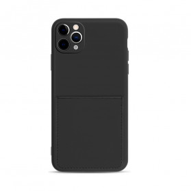 iPhone 11 Pro Silicone e capa de cartão de couro