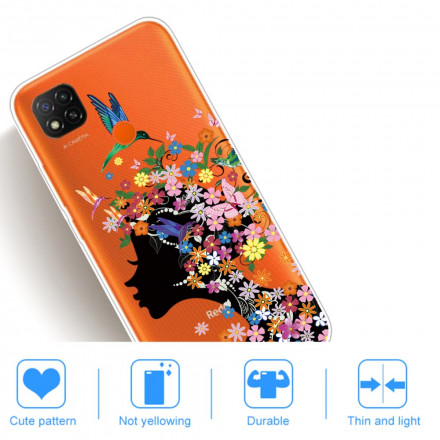 Xiaomi Redmi 9C Capa de cabeça com flor bonita