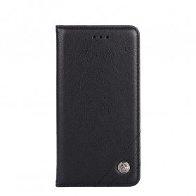 Tampa Flip Cover Xiaomi Redmi 9C Rebite em Pele