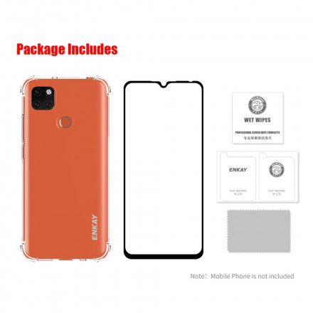 Xiaomi Redmi 9C Capa Combo e Ecrã de Vidro Temperado ENKAY