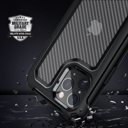 iPhone 11 Pro Max Clear Carbon Fiber Texture Case