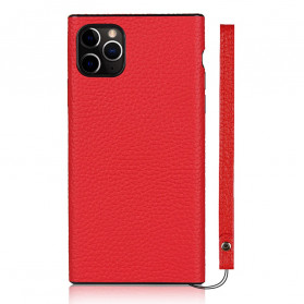 iPhone 11 Pro Max Capa de couro genuína Lychee com cinta