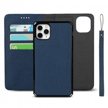 Capa Flip Cover iPhone 11 Pro Max Genuine Leather Lychee Detachable