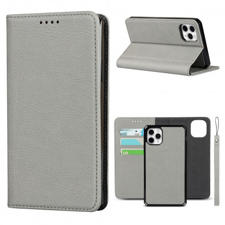 Capa Flip Cover iPhone 11 Pro Max Genuine Leather Lychee Detachable