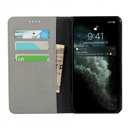 Capa Flip Cover iPhone 11 Pro Max Genuine Leather Lychee Detachable