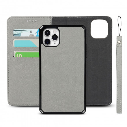 Capa Flip Cover iPhone 11 Pro Max Genuine Leather Lychee Detachable